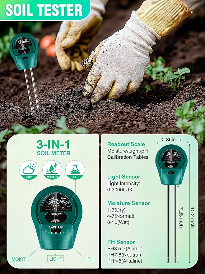 Seed Starter Tray with Grow Lights and Heat Mat, 3-in-1 Soil Meter, 80-Cell - Image 6