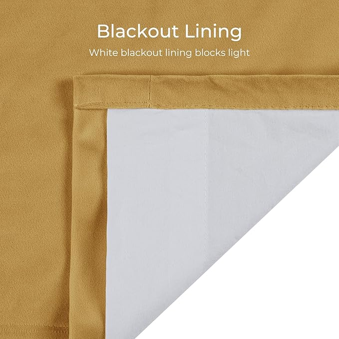TWOPAGES Luxury Velvet Curtain Pinch Pleated Sunset Yellow Curtain 96 inch Long - Image 4