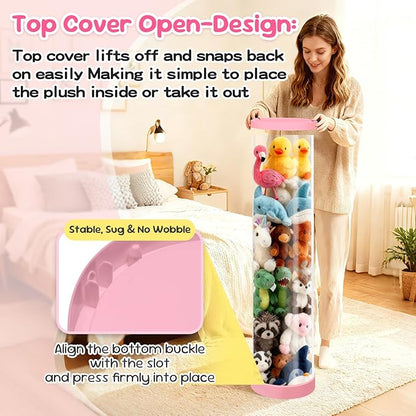Stuffed Animal Storage Tube, 47x11 Inch Large Capacity Toy Storage Organizer - Image 4