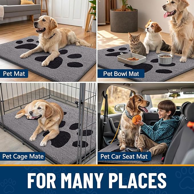 Smiry Dog Door Mat for Muddy Paws, Absorbs Moisture and Dirt, Low-Profile - Image 7