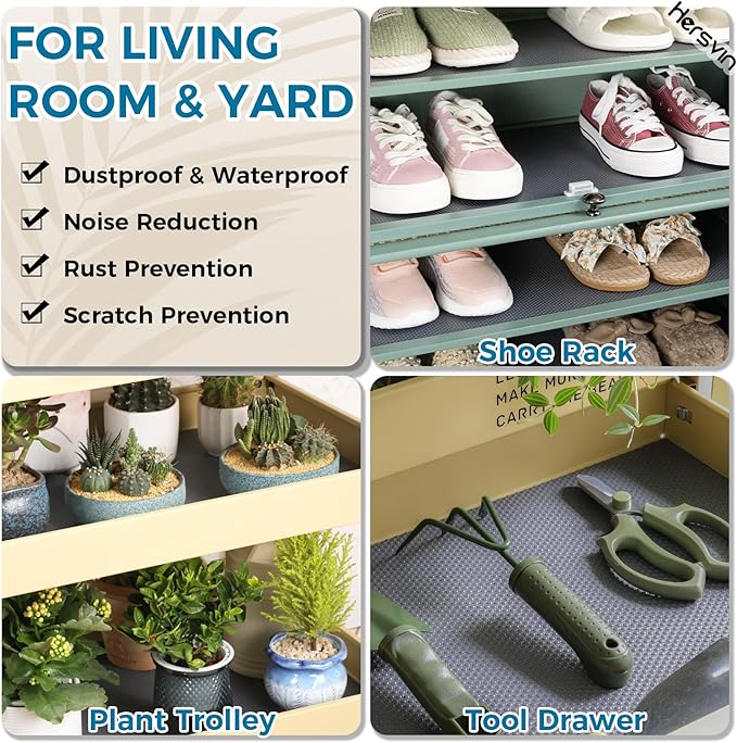 Hersvin Shelf Liners, 12in x 20ft Kitchen Drawer Mats, Non-Adhesive EVA - Image 9