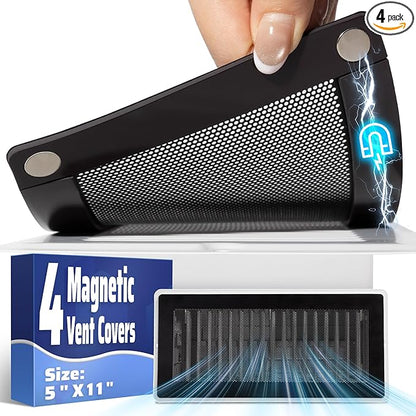 Magnetic Vent Mesh- 4 Pack, 5 x 11 inch Strong Magnetic Vent Covers by JSLIN