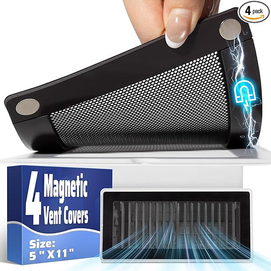 Magnetic Vent Mesh- 4 Pack, 5 x 11 inch Strong Magnetic Vent Covers by JSLIN
