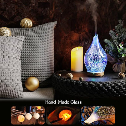 Porseme Oil Diffuser 3D Glass Aromatherapy Ultrasonic Humidifier, Air Refresh - Image 5