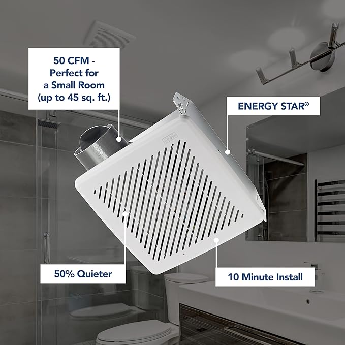 Broan-Nutone® Bathroom Exhaust Fan, 50 CFM Modern Grille, Energy Star Fan - Image 2