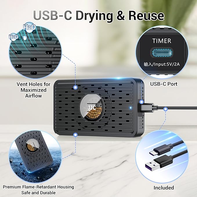 2Pack Auto Power-off Rechargeable Desiccant Dehumidifier - Image 3
