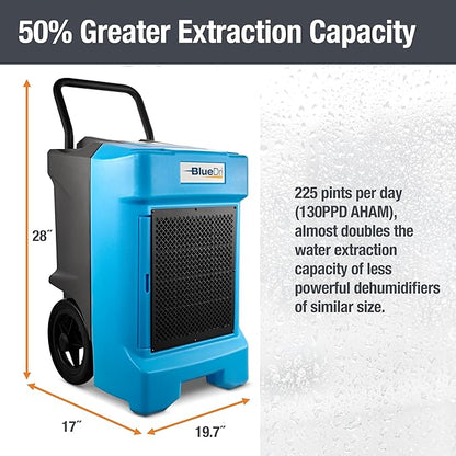 BlueDri BD-BD-130-BL Industrial Commercial Dehumidifier - Image 3