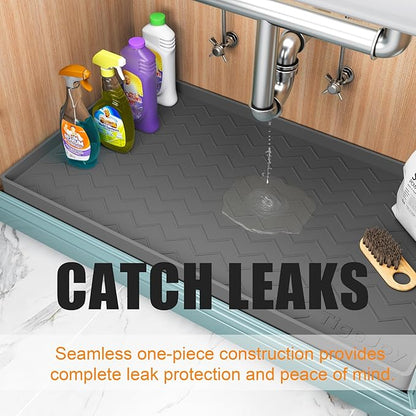 TigeJoy Under Sink Mats for Kitchen Waterproof, Leak-Proof Silicone Mat Sink - Image 4