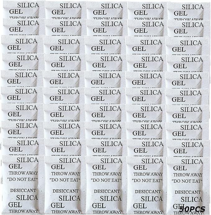 50PCS 5 Gram Silica Gel Packets, Premium Moisture Absorbers, Desiccant Packs by SmaringRobot
