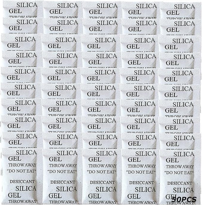 50PCS 5 Gram Silica Gel Packets, Premium Moisture Absorbers, Desiccant Packs by SmaringRobot