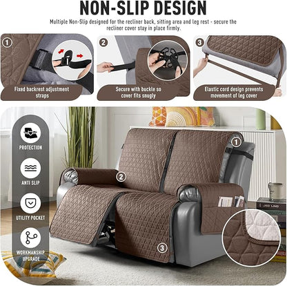 TAOCOCO 100% Waterproof Recliner Cover, Non-Slip Washable Reclining Couch Cover - Image 5