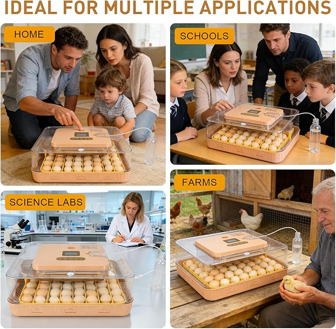 Automatic 56-Egg Incubator for Breeders, Sensor-Based Precise Humidity+Temp - Image 9