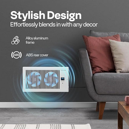 VIVOHOME 6"x12" Opening Smart Vent Register Booster Fan - Image 6