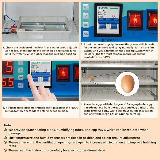 XKV 176 Eggs Incubator with Automatic Egg Turning, Temperature Humidity Control - Image 3