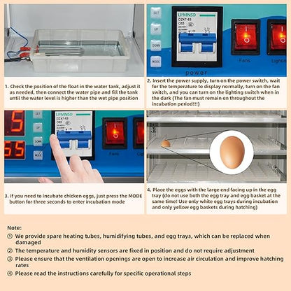 XKV 176 Eggs Incubator with Automatic Egg Turning, Temperature Humidity Control - Image 3