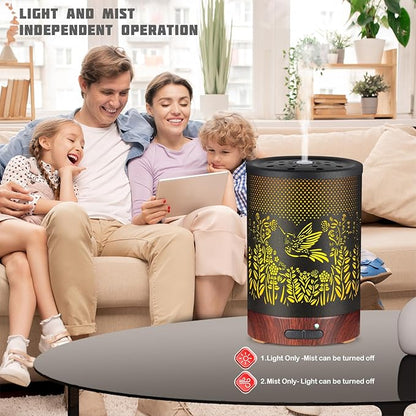 Metal Essential Oils Diffuser 150ML Aromatherapy Diffuser Cool Mist Humidifier - Image 4