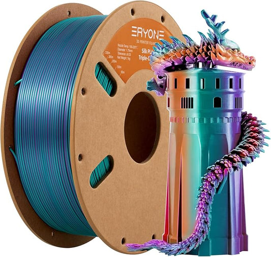 ERYONE Silk Tri Color PLA Filament 3D Printer 1.75mm +/- 0.03mm by ERYONE
