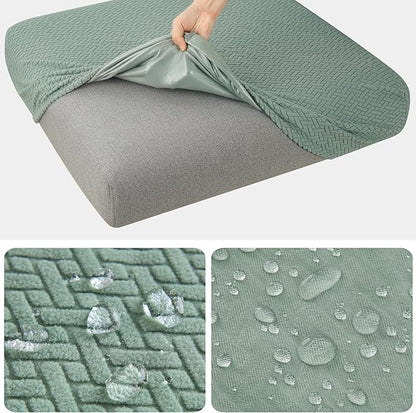 Fuloon Waterproof Couch Cushion Covers, Stretch Sofa Seat Cushion Slipcovers - Image 3
