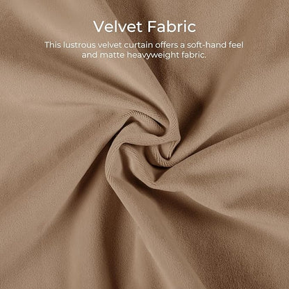 TWOPAGES Luxury Velvet Curtain Pinch Pleated Hazelnut Curtain 102 inch Long - Image 3