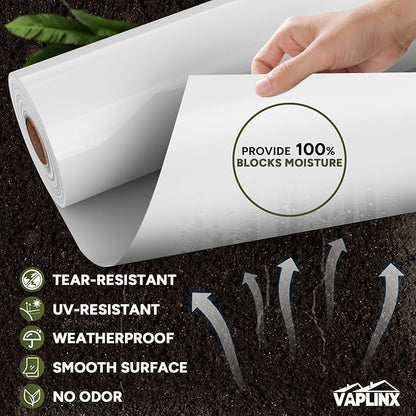 White Crawl Space Vapor Barrier, 10 Mil Vapor Barrier, Heavy Duty Polyethylene - Image 3