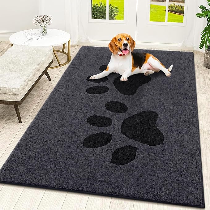 Smiry Dog Door Mat for Muddy Paws, Absorbs Moisture and Dirt, Low-Profile by Smiry