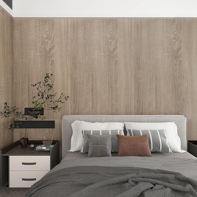 Large Size 196"x48" Wide Light Wood Grain Contact Paper Peel and Stick Gray - Image 5
