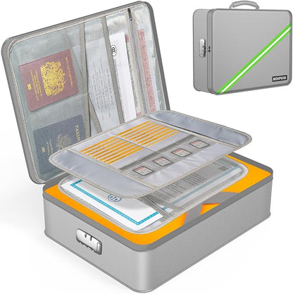 Document Organizer with 5200℉ Heat Insulated, 16.1"x11.4"x4.3" Waterproof and by Noiposi