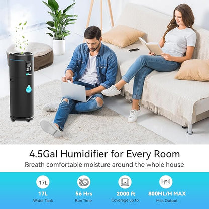 Humidifiers for Large Room Home Bedroom 2000 sq.ft. 17L/4.5Gal Large Humidifier - Image 2