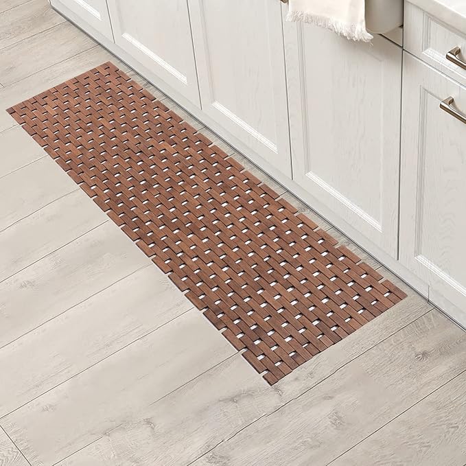 Bath Mat Bathroom Runner Long Large Rugs Floor Wood Shower Bathtub Waterproof - Image 6