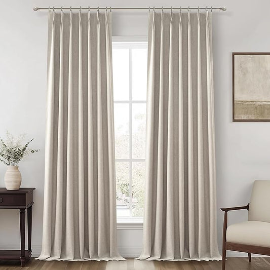 Grey Beige Taupe Viral Curtains by QJMYDECO