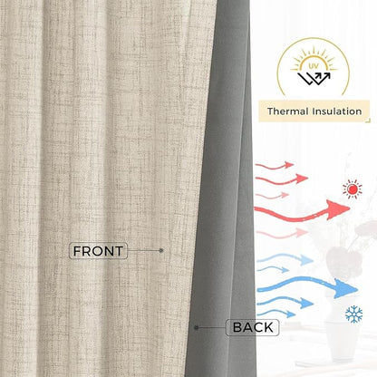 INOVADAY Thermal Sliding Door Curtains 100% Blackout Curtains - Image 6