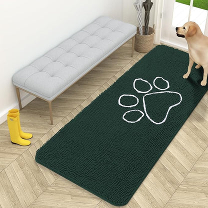 OLANLY Dog Door Mat for Muddy Paws 59x24, Paw Print Design, Absorbs Moisture by OLANLY