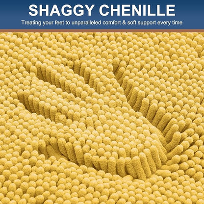Smiry Luxury Chenille Bathroom Rugs 40x32, Extra Soft and Absorbent Shaggy Bath - Image 3