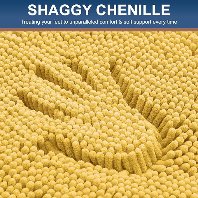 Smiry Luxury Chenille Bathroom Rugs 47x17, Extra Soft and Absorbent Shaggy Bath - Image 3