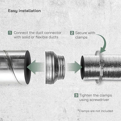 Vent Systems 8" Inch to 6" Inch Duct Reducer – Galvanized Steel HVAC Pipe - Image 3