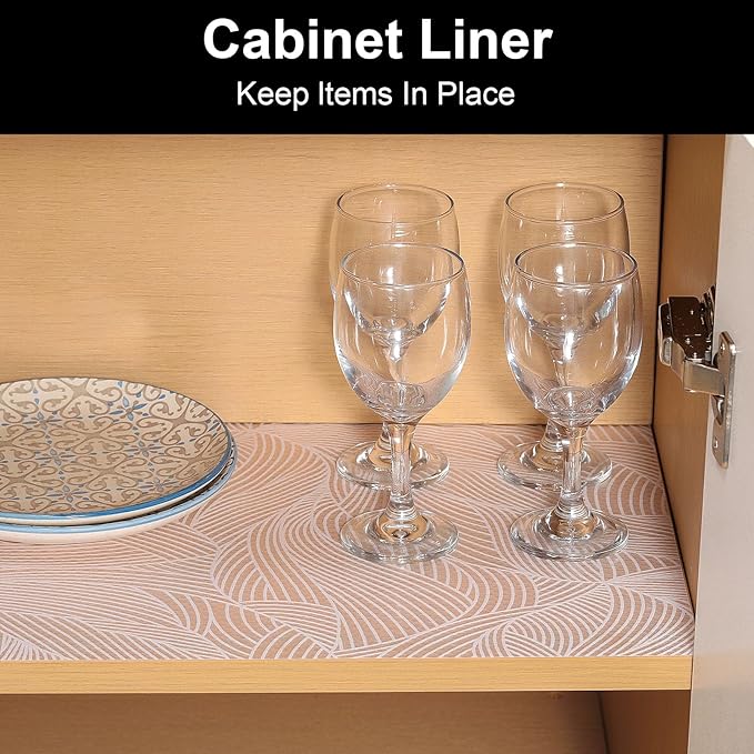 Cooyes Shelf Liners for Kitchen Cabinets, Refrigerator Liners Waterproof & - Image 3