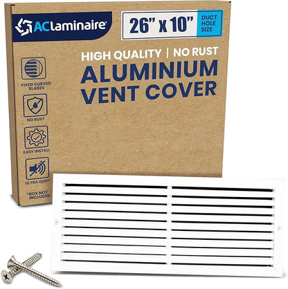 26x10 Inch Air Return Vent Cover Decorative – Premium Aluminum AC Vent Cover by LAMINAIRE