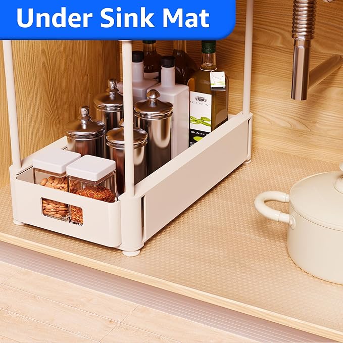 Large Shelf Liners for Kitchen Cabinet: Waterproof Clear Under Sink Mat - Image 2