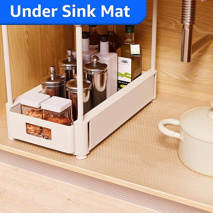 Large Shelf Liners for Kitchen Cabinet: Waterproof Clear Under Sink Mat - Image 2