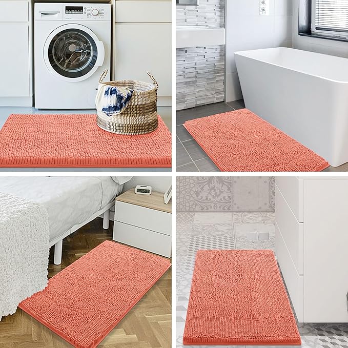 Smiry Luxury Chenille Bathroom Rugs 24x16, Extra Soft and Absorbent Shaggy Bath - Image 8