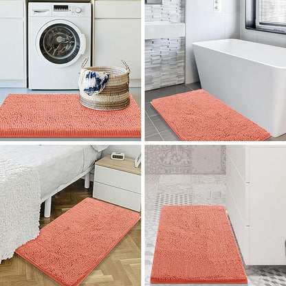 Smiry Luxury Chenille Bathroom Rugs 30x20, Extra Soft and Absorbent Shaggy Bath - Image 8