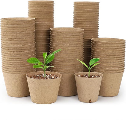 120 Packs 3.15 Inch + 4 Inch Peat Pots, Biodegradable Pots by Bluepro