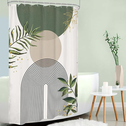 Small Stall Green Boho Shower Curtain 54Wx78H Rv Modern Bohemian Abstract Sage - Image 3