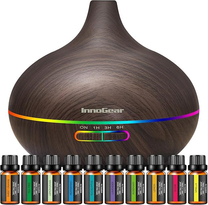 InnoGear Aromatherapy Diffuser & 10 Essential Oils Set, 400ml Diffuser by InnoGear