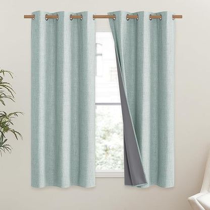 NICETOWN 100% Absolutely Blackout Linen Curtains - Image 2