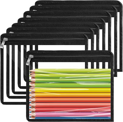 8 Pcs Clear Zipper Pouches, PVC Waterproof Makeup Pouch Envelopes Folder Storage by Cabaubl