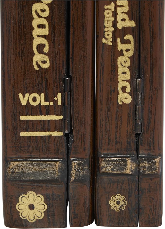 Deco 79 Wooden Decorative Box "War and Peace" Storage Faux Book Decorative - Image 5