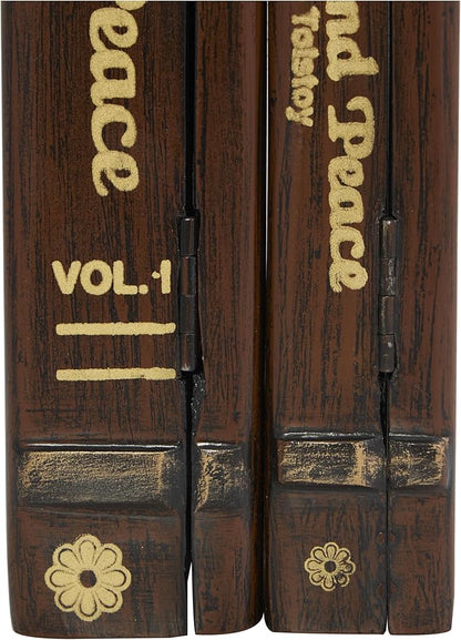 Deco 79 Wooden Decorative Box "War and Peace" Storage Faux Book Decorative - Image 5