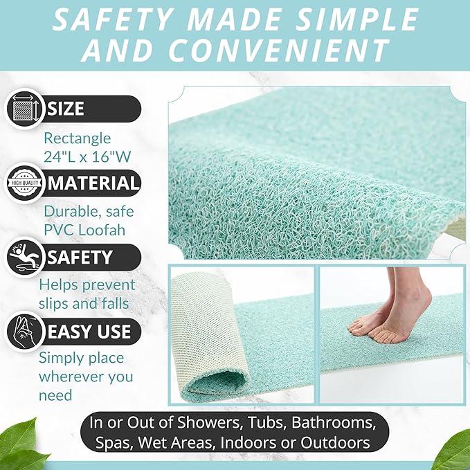 ENKOSI Loofah Non-Slip Shower and Bath Mat - Image 2