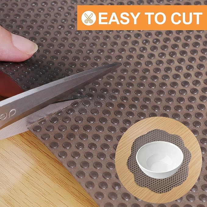 FLPMIX Kitchen Cabinet Liner 17.7-Inch: Translucent Gray Cabinet Drawer Liner - Image 6